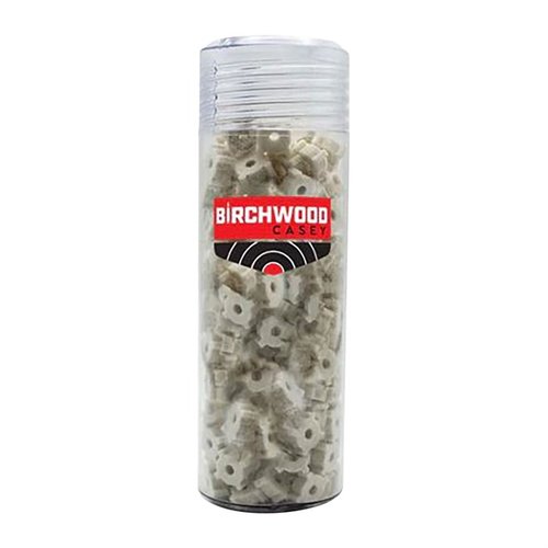 Enhance your cleaning routine with Birchwood Casey Star Chamber Wool Cleaning Pads, featuring 100 cotton pads in a convenient plastic tube for easy storage.