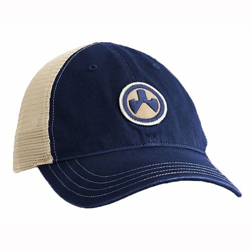 The MAGPUL ICON PATCH TRUCKER HAT features a stylish design with a garment-washed finish, offering comfort and durability for outdoor enthusiasts and shooters.