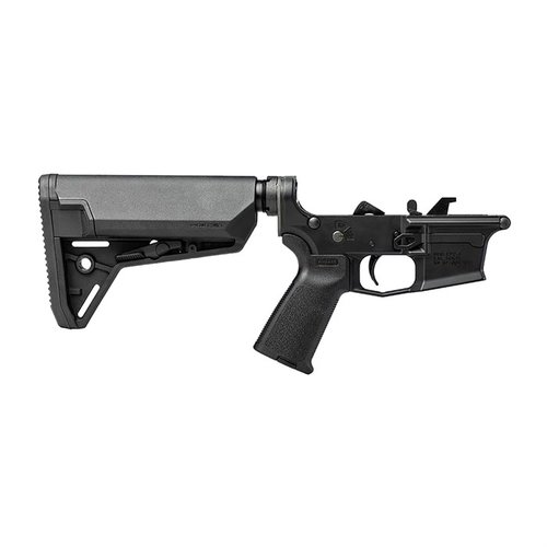 The Aero Precision EPC-9 Complete Lower features a Magpul MOE® Grip, MOE SL-S® Stock, and rugged design for easy builds and compatibility with GLOCK® magazines.