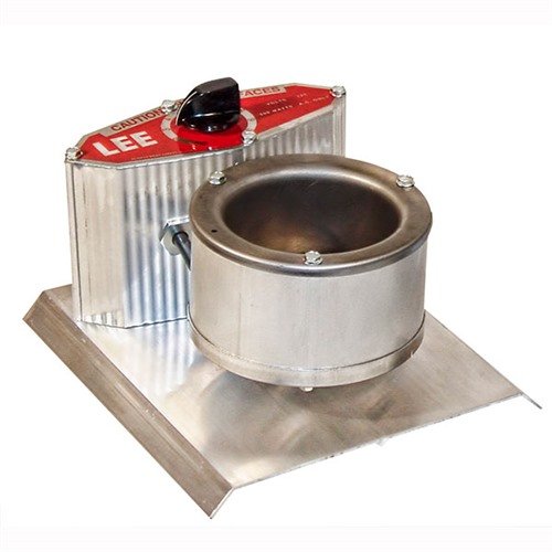 The LEE Precision Melter 220V offers high-speed metal melting with infinite heat control, perfect for serious shooters, handling 4-cavity molds in under 15 minutes.