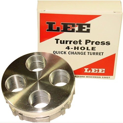 The Lee 4-Hole Turret allows for quick caliber changes on 4-Hole and Classic Turret Presses, enhancing efficiency for your reloading needs.
