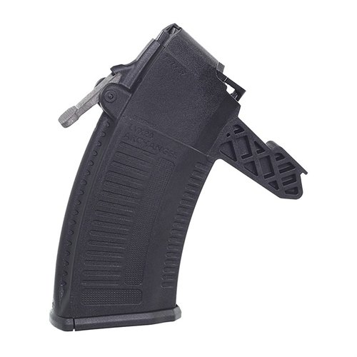 The PRO MAG 20RD SKS magazine features a lever release for quick changes, durable carbon fiber polymer construction, and a textured surface for optimal grip.