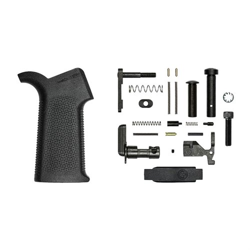The Aero Precision AR-15 Lower Parts Kit features a Magpul MOE SL Grip and includes all essential components for assembling a mil-spec lower receiver.