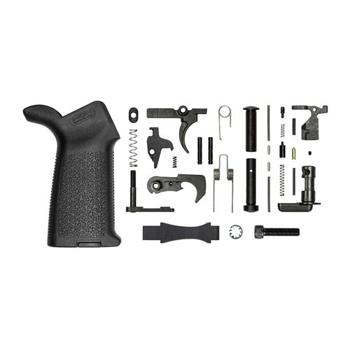 Build your custom AR-15 with Aero Precision's Enhanced Lower Parts Kit, featuring mil-spec components, a Magpul MOE Grip, and a Billet Trigger Guard for superior quality.