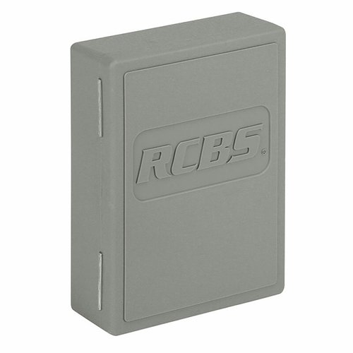 The RCBS Gray Die Storage Box securely holds up to three dies with a unique cradle design, includes a loading data label, rust preventative disk, and ID label.