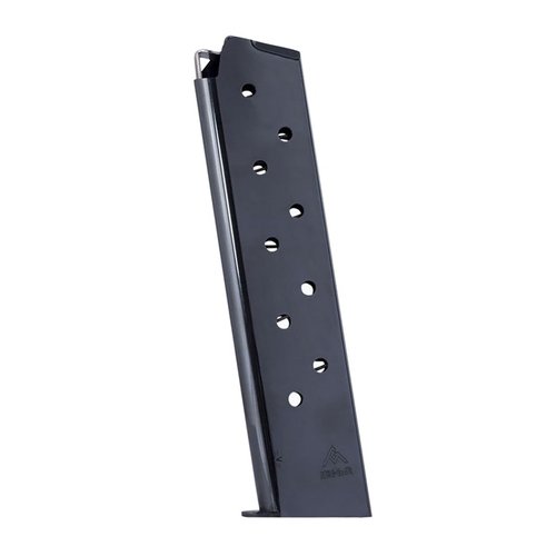 Experience expert craftsmanship with MEC-GAR 1911 magazines, made from durable carbon steel, TIG welded, and heat treated for reliable performance.