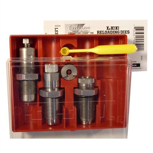 The LEE Precision 7.62x54R Pacesetter 3-Die Set includes essential dies for sizing, seating, and crimping, plus a universal shell holder and load data.