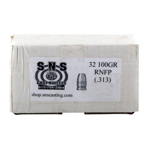 .32 Caliber Cast Pistol Bullets by SNS offer exceptional accuracy and consistency, made from a premium alloy with a 18 Brinnell hardness, perfect for competitive shooting.