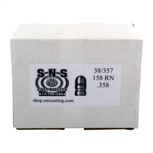 Experience exceptional accuracy with SNS CAST .38 Caliber 158gr Round Nose Lead Bullets, crafted from a premium alloy for consistent performance at economical prices.