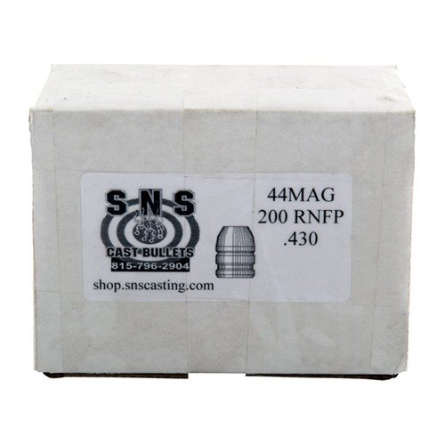 .44 Caliber Cast Pistol Bullets by SNS offer exceptional accuracy and consistency, made from a high-quality alloy for reliable performance at economical prices.