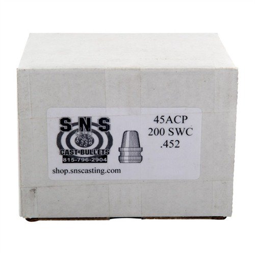 Experience unmatched accuracy with SNS Cast Bullets' .45 Caliber Semi-Wad Cutter 200gr SWC, crafted from a premium alloy for consistent performance at great value.