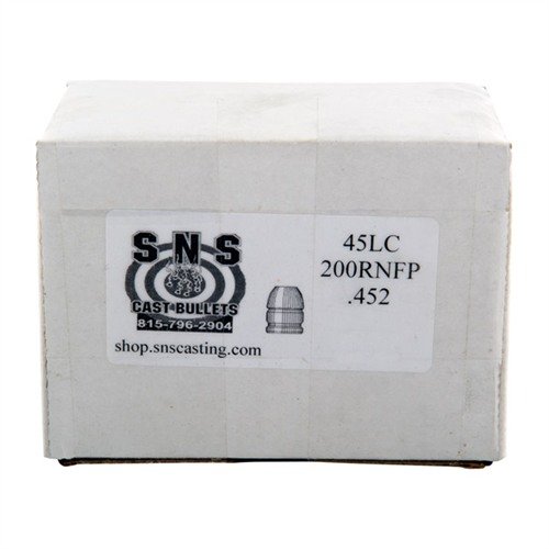 Experience unmatched accuracy with SNS Cast Bullets' .45 Caliber RNFP, crafted from premium alloy for consistent performance and economical shooting.
