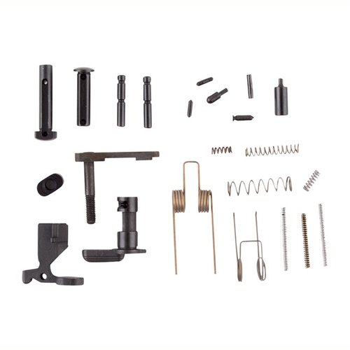 The ZRO Delta AR-15 Lower Parts Kit offers a phosphate-coated finish and includes essential components for your LPK, excluding the Trigger Guard, Grip, and Fire Control Assemblies.