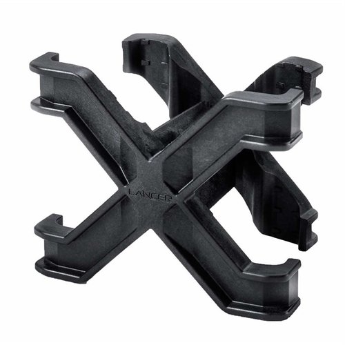 The Lancer Systems MPX Magazine Coupler securely joins two magazines side-by-side for quick reloads, weighs only 1.6 ounces, and offers clear visibility of round counts.