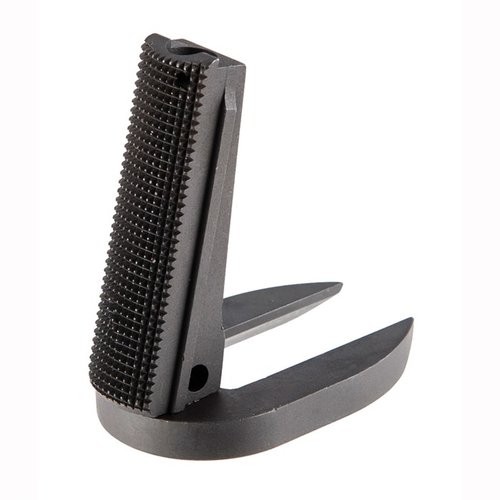 Upgrade your 1911 with Fusion Firearms' Checkered Mainspring Housing MagWell, featuring durable stainless steel, a sleek finish, and a precise 20 LPI checkered pattern.