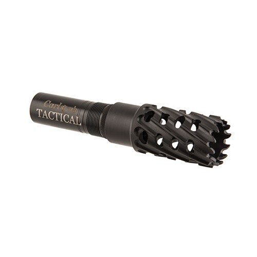 Carlson's Tactical Muzzle Brake reduces recoil, enhances control, and features a matte black finish; perfect for hunters and home defense.