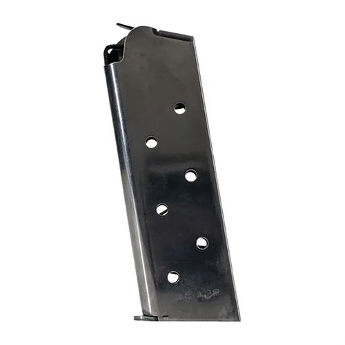 Enhance your Colt 1911 experience with this durable 7-round stainless steel magazine, designed for reliable performance in various .45 models.