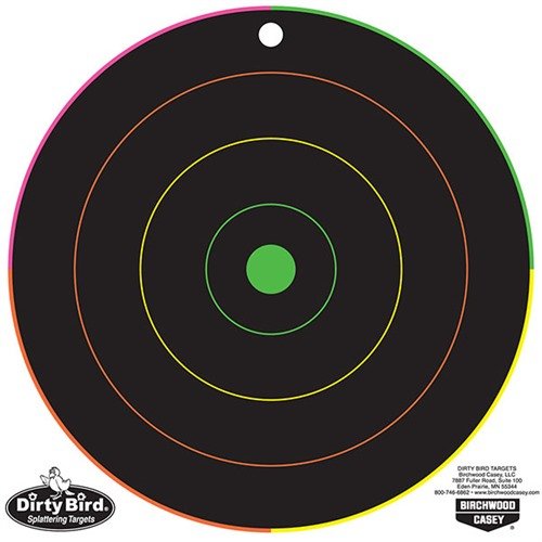 The Birchwood Casey Dirty Bird Targets feature multi-color splatter for instant impact visibility, with 20 weather-proof 8" targets to enhance your shooting experience.