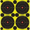 The SHOOT-N-C® targets feature self-adhesive backing for easy setup, with hits highlighted in bright fluorescent colours for instant visibility.