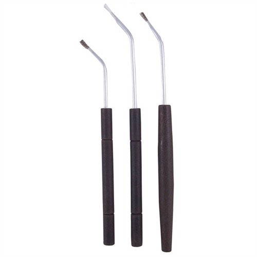 The Birchwood Casey Angled Cleaning Brushes reach tight spots with stainless steel and nylon bristles, ensuring effective cleaning without damaging surfaces.