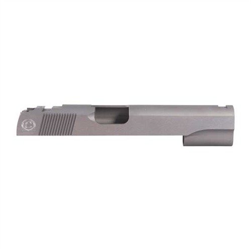 Caspian 1911 slides offer unmatched strength and precision, featuring deep cocking serrations, heat-treated carbon steel, and customizable sight cuts for optimal performance.