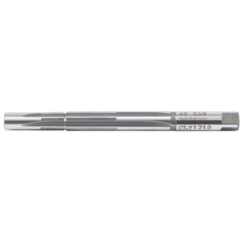 The Clymer Rimless Finisher Style Reamer for .40 S&W ensures precise chambering with right-hand cutting, solid pilot, and integral throat for optimal performance.
