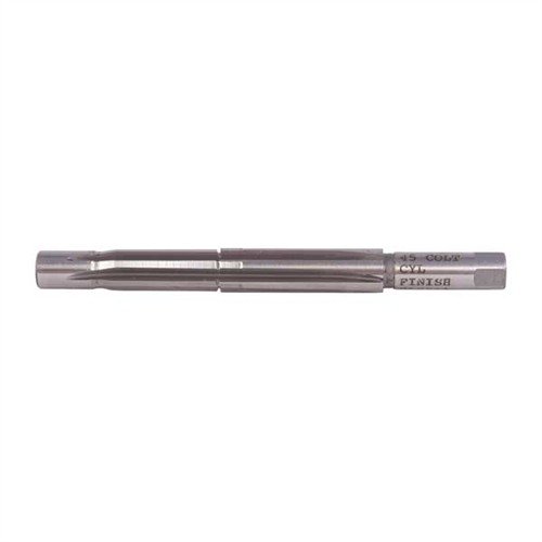 The Clymer Rimmed Finisher Style Reamer for .45 Long Colt ensures precise chambering with its solid pilot and right-hand cutting design, perfect for revolver cylinders.