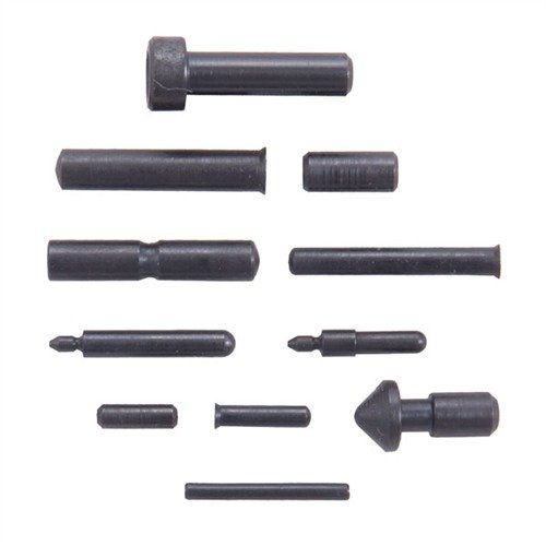 Refurbish or build your 1911 with this complete set of 11 heat-treated, hardened steel pins, ensuring durability and a perfect fit for single stack models.