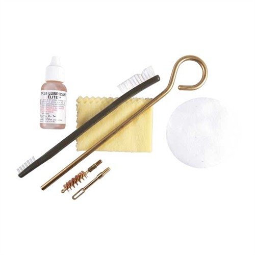 The DEWEY MIL/LE Pistol Cleaning Kit offers essential tools for 9mm/.357/.38 and .40 calibers, ensuring thorough cleaning and maintenance in a compact pouch.