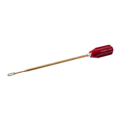 The Dewey Handgun Cleaning Rod is a 6.5" brass cleaning rod with a ball bearing handle, perfect for .357/.38/9mm, .40, and .45 caliber handguns.
