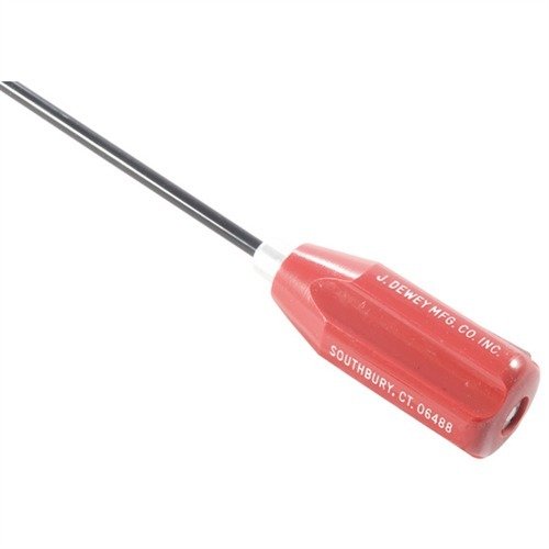 Dewey's coated rods feature a tough nylon that won't scratch rifling, a smooth ball bearing handle, and an adapter for 8-32 brushes, ensuring safe and effective cleaning.