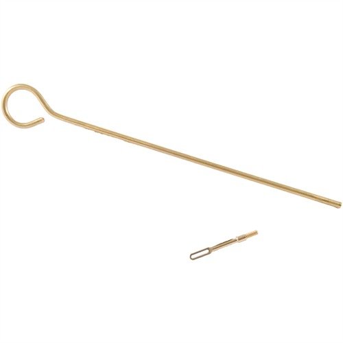 The DEWEY 9" LOOP PISTOL ROD is a durable one-piece brass rod with a finger loop, perfect for the range and includes a brass slotted tip for .22 caliber and larger.