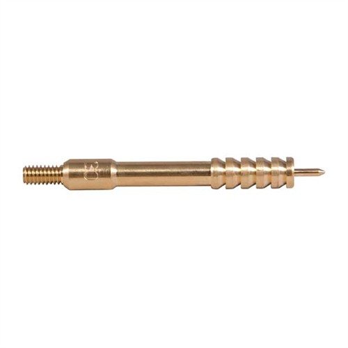 The Dewey Brass Jags feature an extra-long design with ribbed segments for superior patch contact, fitting various rods for effective bore cleaning.