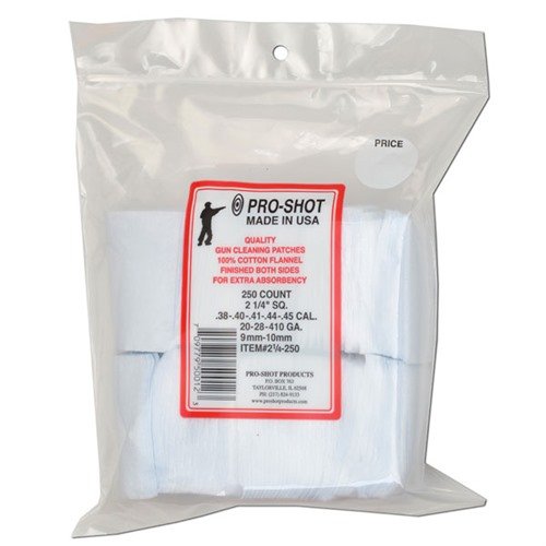 .38-.45 caliber and 20-.410 gauge cleaning patches ensure superior cleaning and maintenance for your firearms, enhancing performance and longevity.