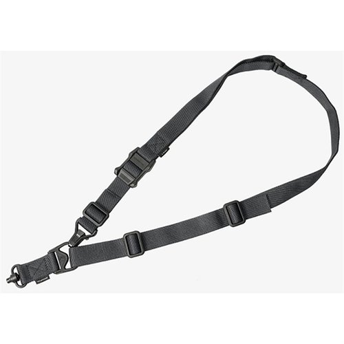 The MAGPUL MS3 GEN2 Single QD Sling offers quick one/two-point switchability, a low-profile adjuster, and durable materials for comfort and reliability.