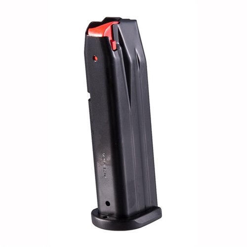 The Wilson EDC X9 Magazine features a robust design, holding 15 rounds of 9mm ammunition, ensuring reliability and performance for your shooting needs.