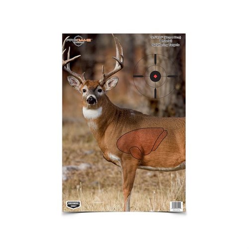 Enhance your shooting skills with Birchwood Casey's realistic 16.5"x24" Whitetail targets; bullet holes splatter on impact for instant shot visibility.