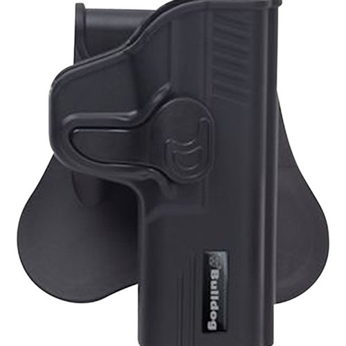 The Bulldog Rapid Release Holster for S&W M&P Shield offers quick access, durable construction, and a secure fit, ensuring reliable performance for everyday carry.