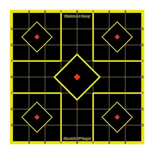 Experience precision with Birchwood Casey's 8" Sight-In Targets, featuring 6 pack and 36 pasters, perfect for practice or family fun at the range.