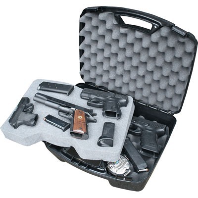 The MTM 4 Pistol Handgun Case securely holds up to 4 handguns, accommodates revolvers up to 8.5in, and features durable construction for reliable protection.