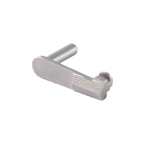 The EGW 1911 Heavy Duty Slide Stop, made from hardened steel, ensures a precise fit and maximum accuracy with standard or oversized pins available.