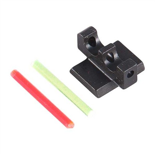 The EGW 65° Fiber Optic Front Sight offers bright red or green inserts for quick target acquisition, enhanced light transmission, and compatibility with various rear sights.