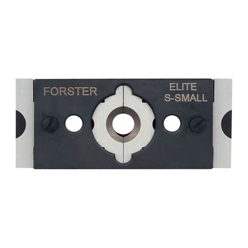 The Forster Quick Change Jaw Assembly LS-Small allows effortless swapping of jaws for .312"-.375" rims, saving time and ensuring correct installation every time.
