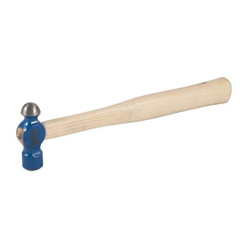 The Grace USA Gunsmith's Ballpeen Hammer features a solid brass head, hardened steel ballpeen, and ergonomic hickory handle for precision and comfort in gunsmithing tasks.
