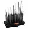 The Grace USA 21 Piece Steel Punch Set features high carbon molybdenum tool steel punches for durability, complemented by a neoprene bench block for stability and vibration dampening.