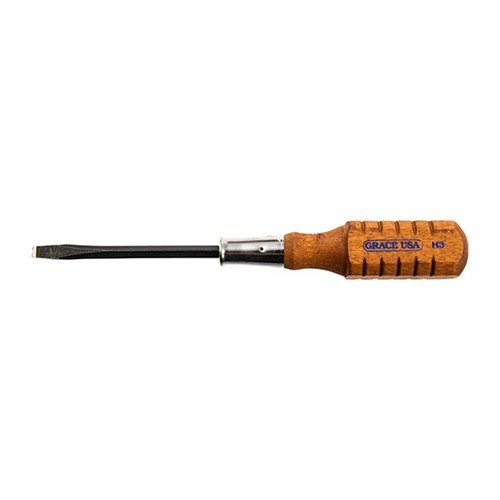The Grace USA Screwdriver Set features durable square shanks, hardened tips for precision, and comfortable hardwood handles, perfect for professional gunsmithing.