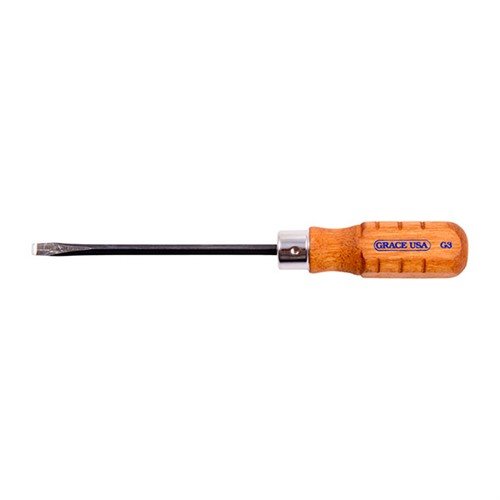 The Grace USA Screwdriver Set features hardened steel square shanks and ergonomic hardwood handles for precision, durability, and reduced hand fatigue during firearm maintenance.