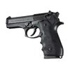 Experience superior recoil control and comfort with Hogue's hand-filling grips for Beretta 92, featuring non-slip rubber and elegant hardwood designs.