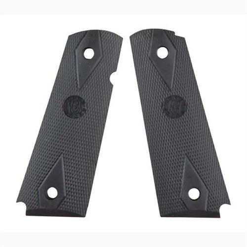 Experience superior recoil control with HOGUE's hand-filling grips, available in rubber and wood, featuring a non-slip finish and ergonomic finger grooves for 1911 Auto.