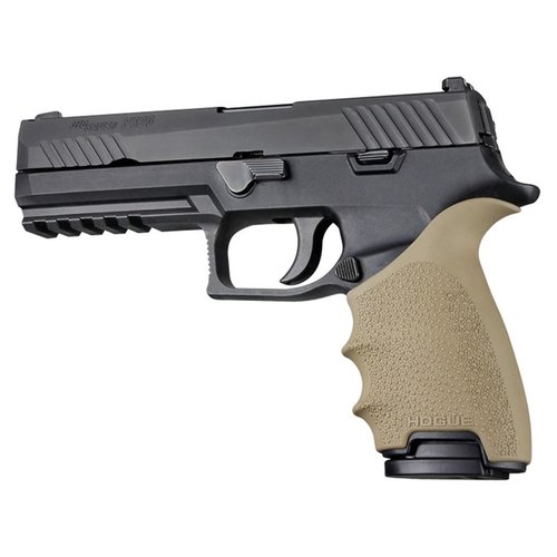Enhance your SIG P320 with Hogue's HandALL Grip Sleeve for improved comfort, control, and recoil absorption, featuring durable synthetic rubber and a secure fit.